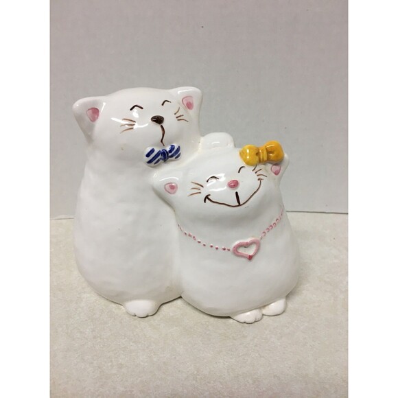 Vintage Fine Ceramic Hand Painted Russ Berrie & Co. Bitsy & Beau Coin Bank - Picture 1 of 5